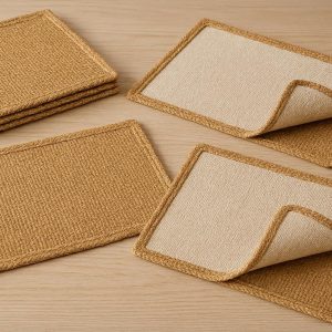 Reversible Jute and Cotton Placemats - Natural Eco-Friendly Dining Mats