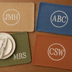 Personalized Monogrammed Placemats - Customizable Woven Table Mats