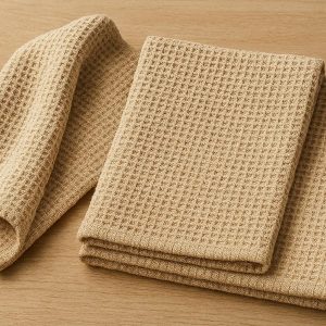 Waffle Weave Cotton Kitchen Towels - Textured for Superior Scrubbing
