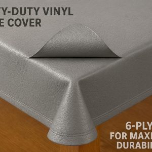 Heavy-Duty Vinyl Table Cover - 6-Ply for Maximum Durability & Easy Wipe