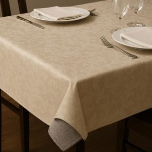 Polyester Tablecloth with Felt Backing - Elegant & Non-Slip for Formal Dining