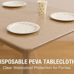 Disposable PEVA Tablecloth - Clear Waterproof Protection for Parties