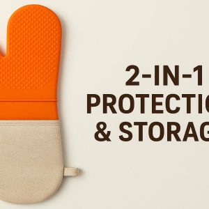 Silicone Oven Mitt with Pouch - 2-in-1 Protection & Storage